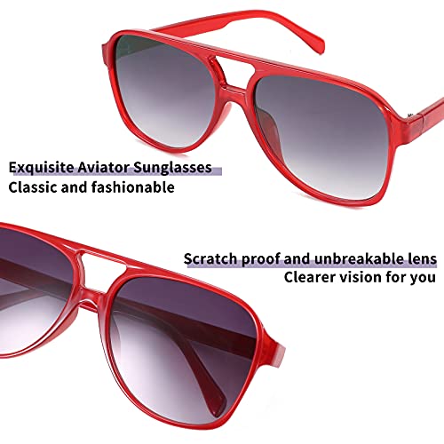 Image of FEISEDY Vintage Retro 70s Plastic Aviator Sunglasses Women Men Classic Large Squared Frame B2751