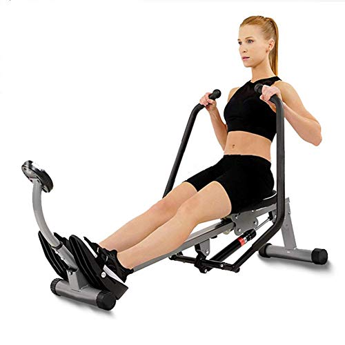 Image of Foldable Rowing Machines Rowing Machine for House Use Foldable 12 Level Adjustable Resistance Double Paddle Hydraulic Rowing Trainer Silent Small Fitness Equipment