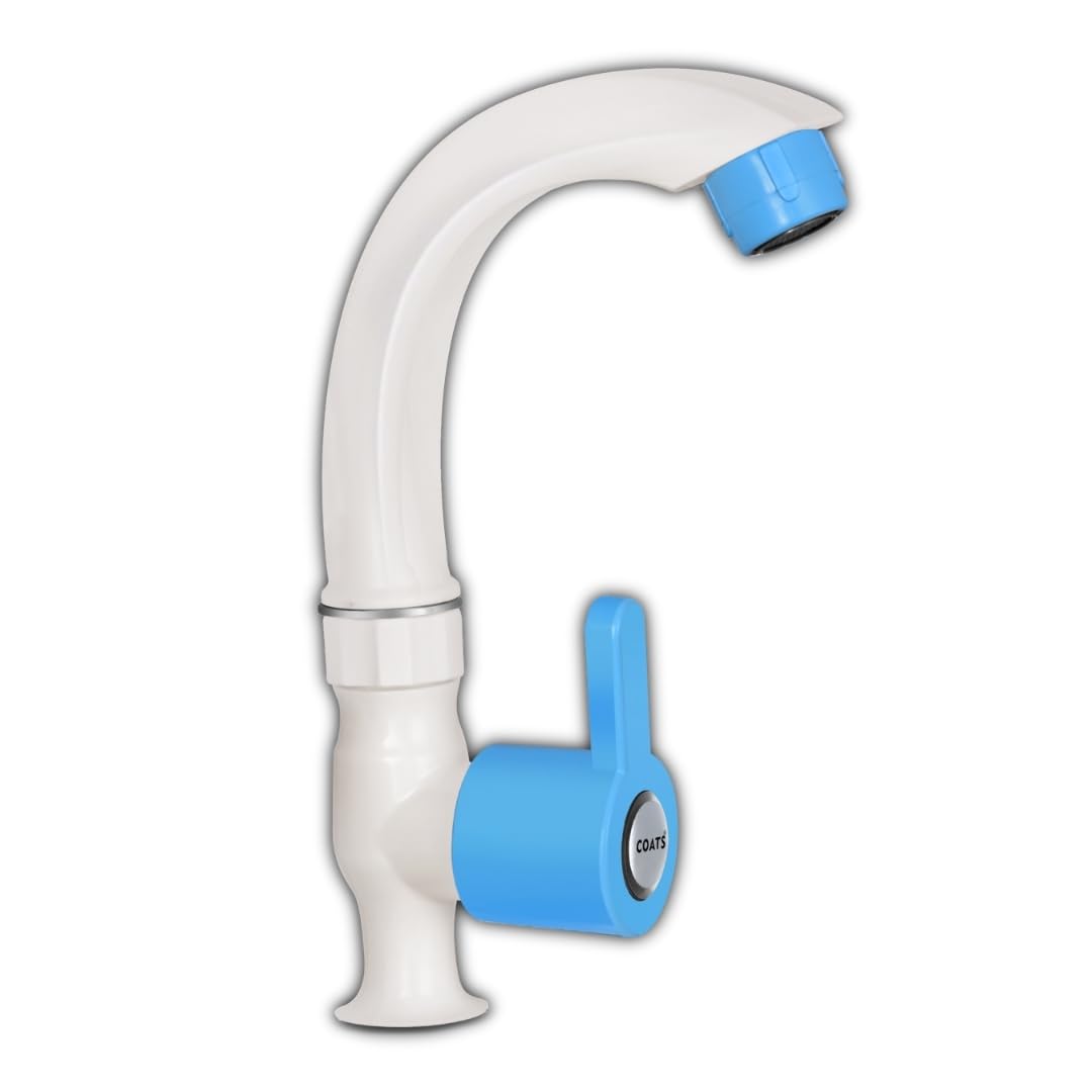 COATS Swan Neck Tap for Kitchen/Bathroom Wash Basins with Big Neck Plastic Pillar Tap for Kitchen and Bathroom (Blue) (B0DBVLGZL4) Amazon Price History, Amazon Price Tracker
