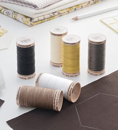Gütermann Hand Quilting Thread Set - Natural Shades Set Of 6 X 200M Spools For Quilting And Sewing #TOP4