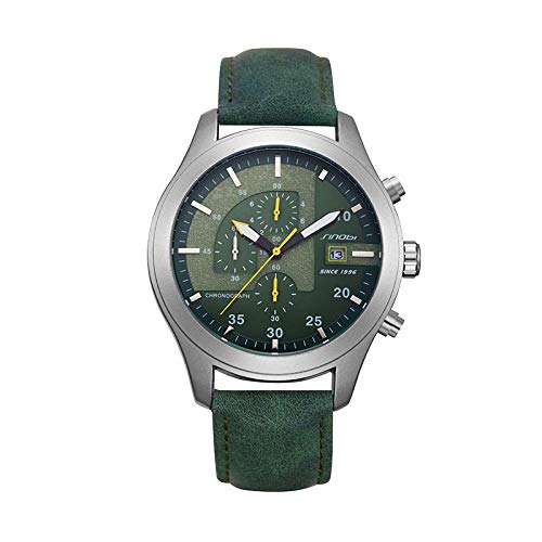 Preisvergleich Produktbild Armbanduhren wasserdichte Sport Herrenuhr, Quarzwerk, großes rundes Zifferblatt, Edelstahlschnalle, Gehäuse grün legiert