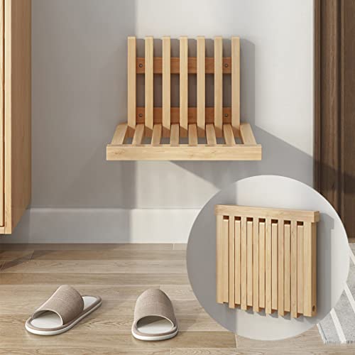 LFIEVO Wandklappstuhl/Versteckter Klapphocker aus Massivholz Ultradünne 5cm nach dem Falten Kann 150kg tragen 3 Farben erhältlich einfache Installation