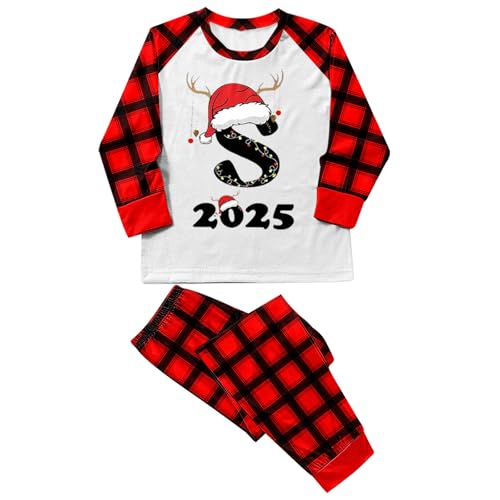 Family Christmas Pajamas Matching Sets Cute 26 Initial Letter Christmas Pajamas Long Sleeve Top and Pants Sleepwear4