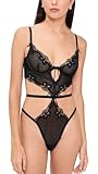 For Love & Lemons Women's Papillion Thong Teddy, Black, XS