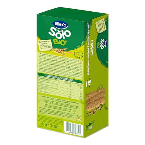 Miniatura 3 de Hero Solo - Pack Galletas Ecológicas Cookie Biscuit, Ingredientes 100 Naturales, Base De Cereales, Harina De Trigo, Sin Aceite De Palma, A Partir De 8 Meses, 160gx6uds