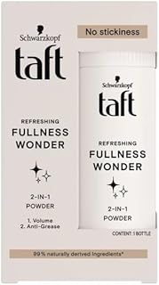 Taft, Volume powder, 10 g Pack of 1, Refreshing Fullness Wonder, 2 in 1 Powder Instant Lasting Volume, Anti-Grease & Residue-Free, Strong Hold for All Hair Types