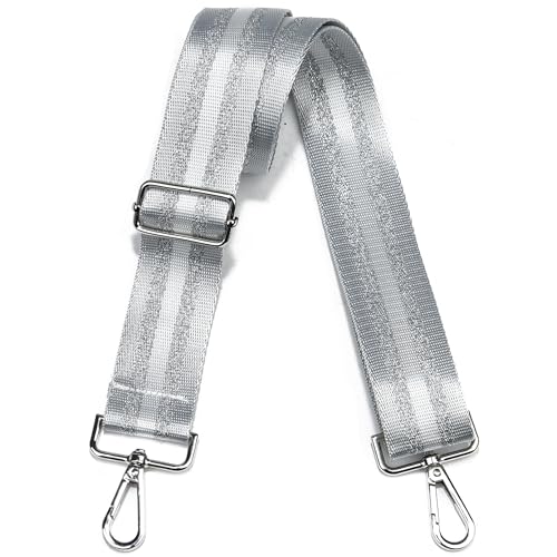 Image of LVYOUME Purse Strap Silver Hardware Wide Bag Straps Replacement Crossbody Adjustable Shoulder Strap for Purses