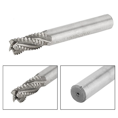 4 Flute End Mill CNC Router Bits High Speed Steel Carbide Square Nose Cutter 10mm/0.4in Diameter x 75mm/3in Length Straight Shank Power Milling Machine