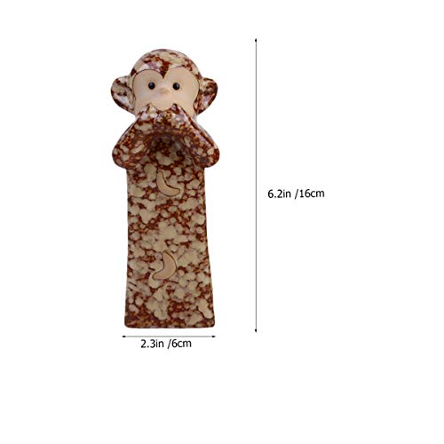 BESPORTBLE 3 peças Ornamentos de cerâmica Enfeite de mesa de macaco engraçado Decoração de casa Deco