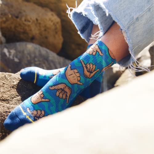 MERGE4 Shaka Quarter Crew Socks With Art By Jimbo Phillips Hang Loose4