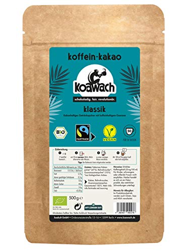 koawach Klassik Kakaopulver Trinkschokolade - Koffein Kakao Guarana Vegan heiße Schokolade Getränk weniger Zucker Rohrohrzucker Energy Drink Backkakao Bio Fairtrade Cover