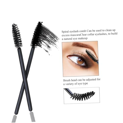 Lurrose 50個 使い捨てブラックマスカラブラシ 可能な柔軟ヘッド ま毛セパレーター メイクブラシ 携帯便利 プロ用 家用