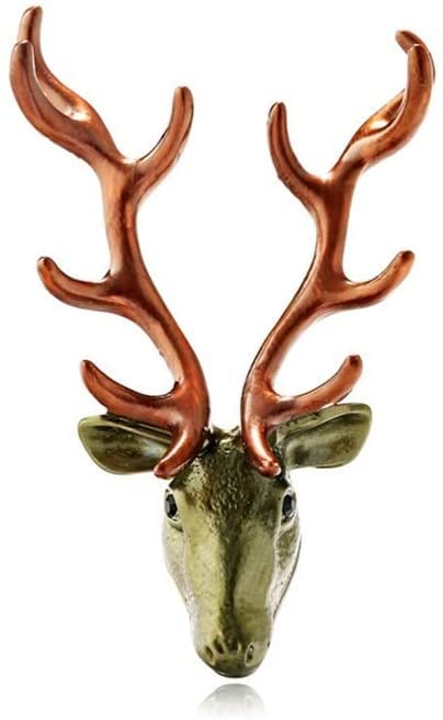 Spilla Spille con Testa di Cervo Alce smaltato per Donne e Uomini Metallo Creativo Accessorio per Gioielli di Natale Regalo per Bambini
