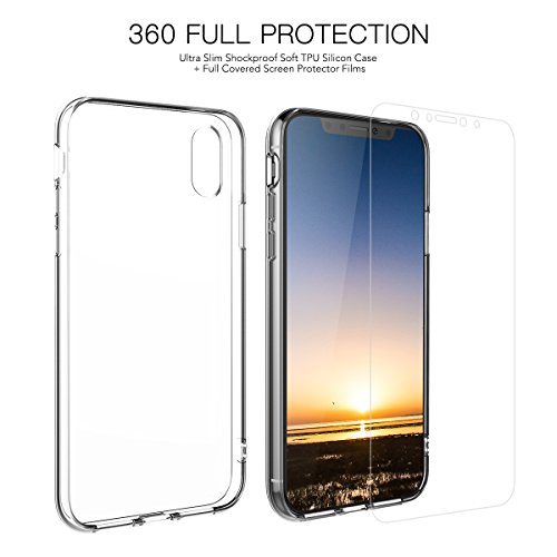 Custodia iPhone X + 2 Pack Pellicola Protettiva