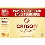 Papier très blanc et lisse Pochette CansonDessin Technique A4 12 Feuilles 160g/m²