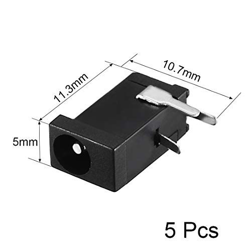 uxcell DC-002 conector de alimentación DC 3.5mmx1.3mm 3 pines hembra 5 pcs miniatura 2