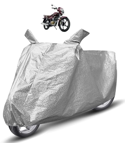 Image of Auto Hub Waterproof Bike Cover Compatible with TVS Radeon Dustproof, UV Protection Two Wheeler Bike Radeon Cover - Metallic Silver