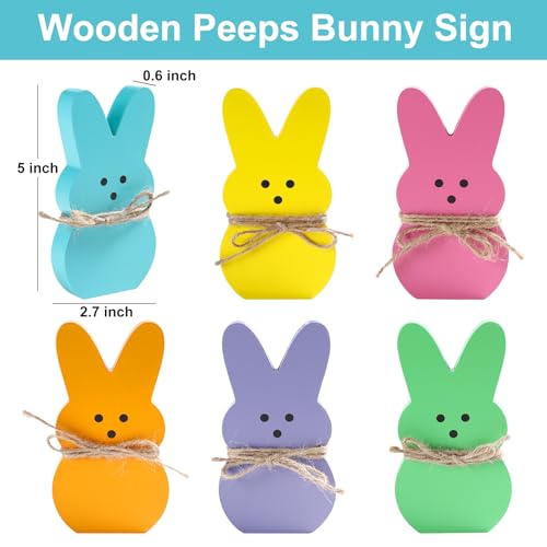 Easter-Decorations-6PCS-Wooden-Peeps-Bunny-Sign-Easter-Bunny-Decor-for-Spring-Home-Shelf-Mantel-Fireplace-Table-Windowsill-Party-Decor Easter Decorations 6PCS Wooden Peeps Bunny Sign Easter Bunny Decor for Spring Home Shelf Mantel Fireplace Table Windowsill Party Decor