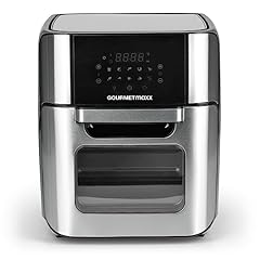 GOURMETmaxx Friggitrice digitale ad aria calda 12 l, forno XXL in acciaio inox | Airfryer + timer, display touchscreen, spiedino girevole | basso contenuto di grassi, risparmio energetico | 10