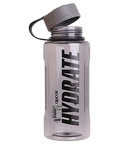 Décor Hydrate BPA-Free Reusable Gym Water Bottle, 1.2L Grey, Eco-Friendly, Lightweight, Durable, Dishwasher Safe, Leakproof - Image 3