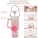 RNFVJH Accessories Set Including Water Bottle Handle Strap, Silicone Boot, Resin Butterfly Straw Cover, Straw Topper, Lip Balm Sleeve, Butterfly & Hairball Charms for Stanley Cup Tumbler (7pcs Pink)