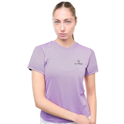 G-HEAT - T-Shirt à Manches Courtes Femmes Anti-UV | Protection UPF50+ | Ultra-Léger, Respirant, Rafraîchissant | Idéal Sport