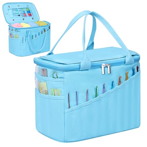 LOVEGRASS Large Yarn Storage Bag,Yarn Storage Organizer For Crocheting,Crochet Storage Bag With Handle For Yarn Balls, Knitting & Crochet Supplies, Ideal Knitting & Crochet Bag Gift by LOVEGRASS - Used condition - US$16.92