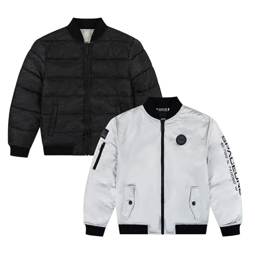 Andy & Evan Boys SpaceOne Reversible Bomber Jackets Kids Stylish Space Themed Coat3