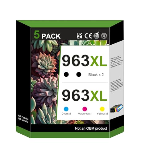 GoToners 963XL Multipack Druckerpatronen Kompatibel für HP 963 XL Patronen für Officejet Pro 9010 9012 9013 9014 9015 9016 9018 9019 9020 9022 9023 9025 9026 (2 Schwarz 1 Cyan 1 Magenta 1 Gelb)