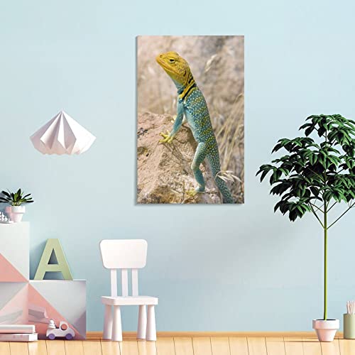 Wall Posters Animal Ring Neck Lizard Art Posters Canvas Wall Art Prints For Wall Decor Room Decor Bedroom Decor Gifts Posters 24X36Inch(60X90Cm) Frame-Style #TOP3