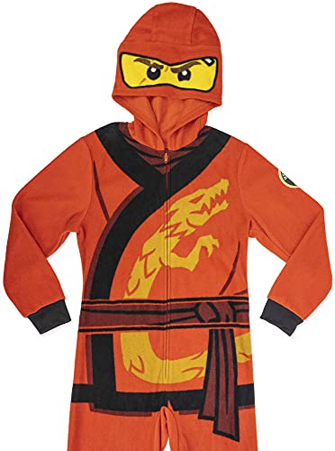 Lego Ninjago Boy's Kai The Red Hooded Unionsuit, Green, Size 6/7 #TOP2