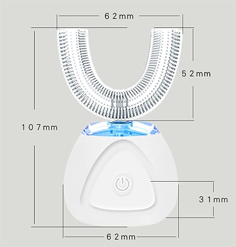 VIDECOR U-förmige Zahnbürste für Erwachsene, Automatische Reinigungszahnbürste, Mundpflege-Werkzeug, Zahnreiniger, Elektrische Schallzahnbürste mit Lebensmittelechtem Silikon-Bürstenkopf,Black – Bild 4