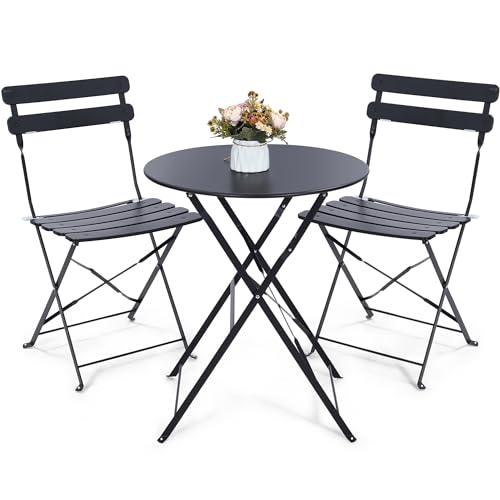 Kromax Outdoor 3 Piece Patio Bistro Set, Folding...