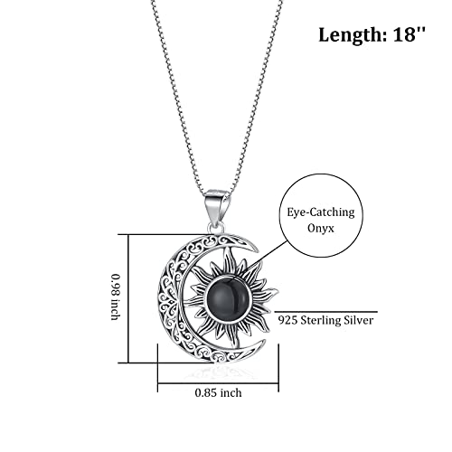 Sterling Silver Sun and Moon/Dragonfly/Compass Necklace Jewelry for Women Girls2