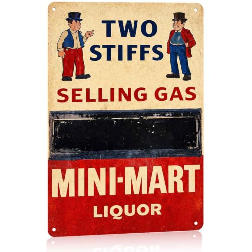 Two Stiffs Gas Liquor Mart Metal Sign 8 x 12 Inch