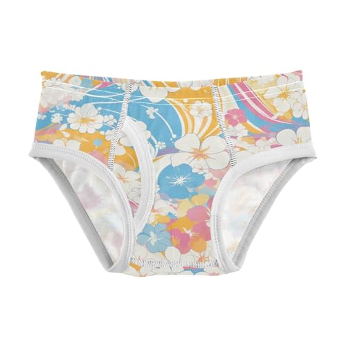 KLL Flower Pink Yellow Toddler Boy Cotton Briefs Underwear Breathable Children Panties