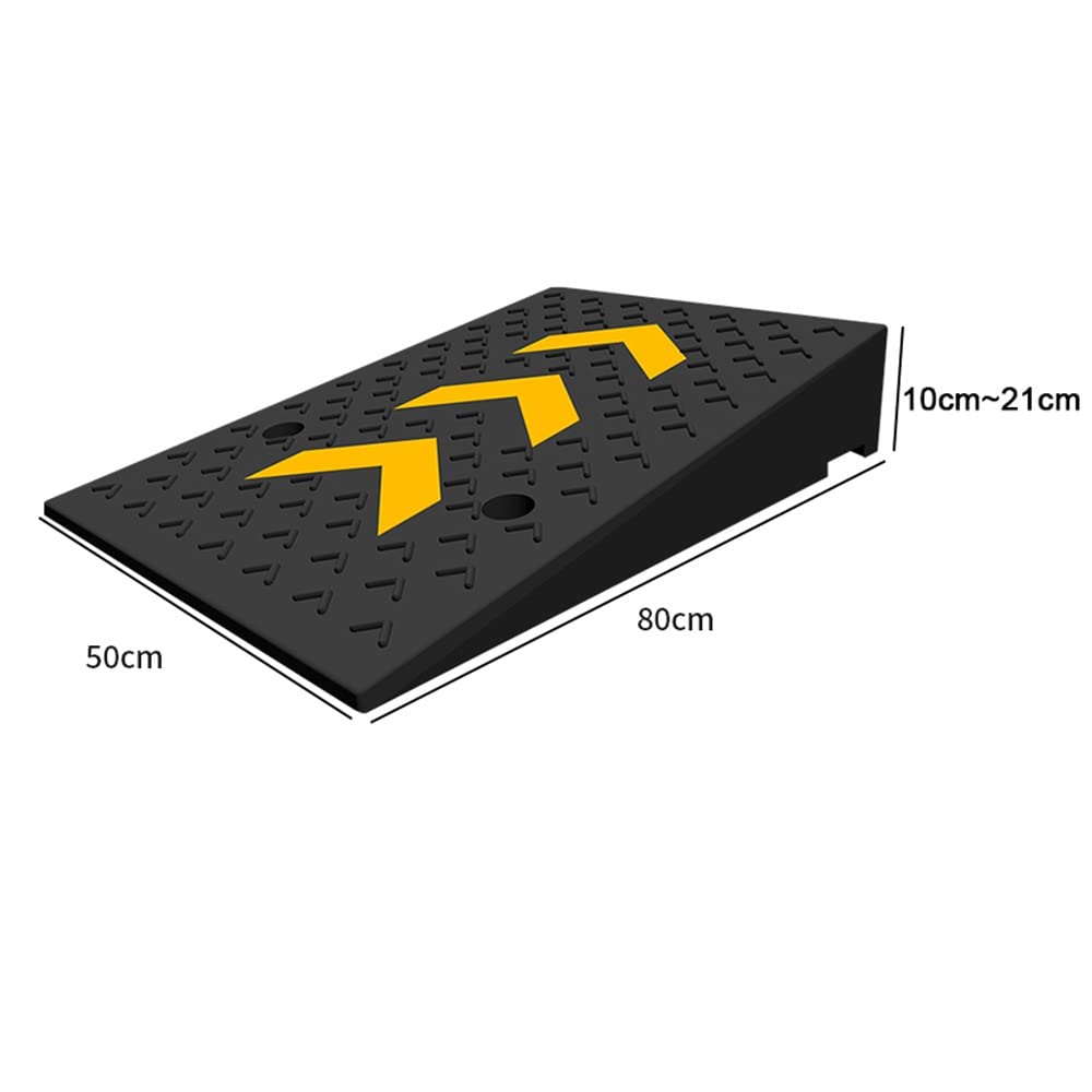 KADEUX Rampe De Seuil Rampe De Fauteuil Roulant, Rampe De Trottoir 10cm-25cm, Rampe De Bordure en Caoutchouc, Rampes Antidérapantes pour Allée Trottoir Scooter Vélo (Size : 50 * 80 * 11cm