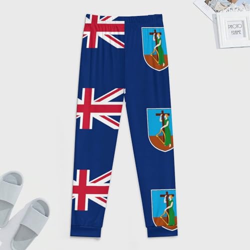 Flag of Montserrat Men's Pajama Bottoms Sleep Lounge Soft Comfy Pants Sleepwear4