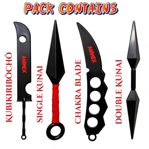 Animex Ninja Kunai Toy Set for Kids, 4 Piece Kit Plastic Anime Ninja - Image 3