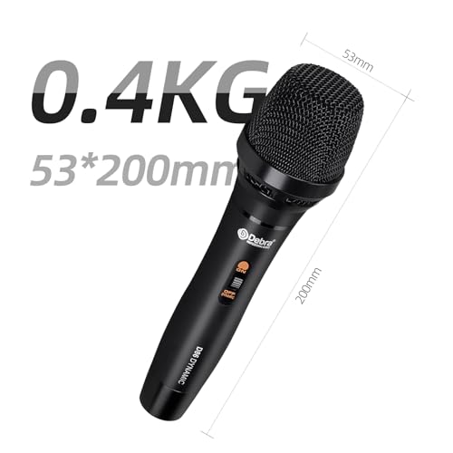 D Debra D86 Kabelgebundenes dynamisches Mikrofon, professionelles Handmikrofon mit Mikrofonclip und EIN-/Aus-Schalter, Gesangs Karaoke Mikrofo