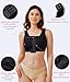 BRABIC Front Closure Compression Wireless Everyday Bra for Women Post Surgery Posture with Breast Support Band (US, Alpha, Small, Regular, Regular, Black)