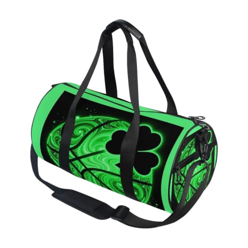Bolsa de lona para baloncesto y viajes con trébol de la suerte