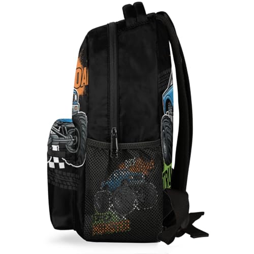Mochila escolar de camión monstruo azul para portátil de 15.6 pulgadas de estudiantes y jóvenes 3