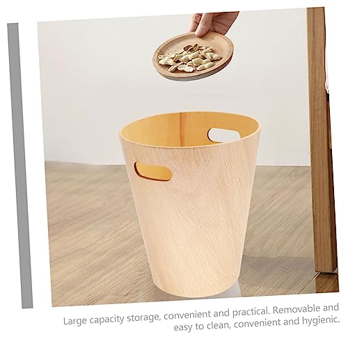 Papelera de escritorio MAGICLULU de madera beige miniatura 5