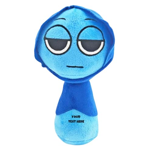 Image of Customized Text Blue Scarf Sprunki Plush Toys