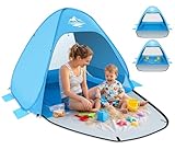 MAXDONE Strandmuschel Pop Up Strandzelt mit Pool, Automatisches Strand Camping Zelt, UV-Schutz 50+, für 2-3 Personen, Tragbar Extra Light Strandzelt für Familien Strand Camping Garten mit Tragetasche