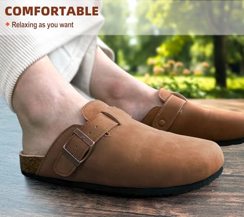 Image of BULLIANT Women Mules Clogs-Memory Foam Cushioned Cork Footbed-Fleece Lined | Unisex | Adjustable Fit | Memory Foam Cushioning | Wet-Resistant PU Shoes for Nurses & Housekeepers