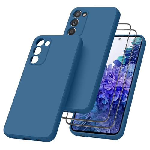 YLK Coque pour Samsung Galaxy S20 FE/S20 FE 5G avec 2 Pieces Verres Trempés, Étui en Silicone avec Doublure en Microfibre Souple, Conception Spéciale de...