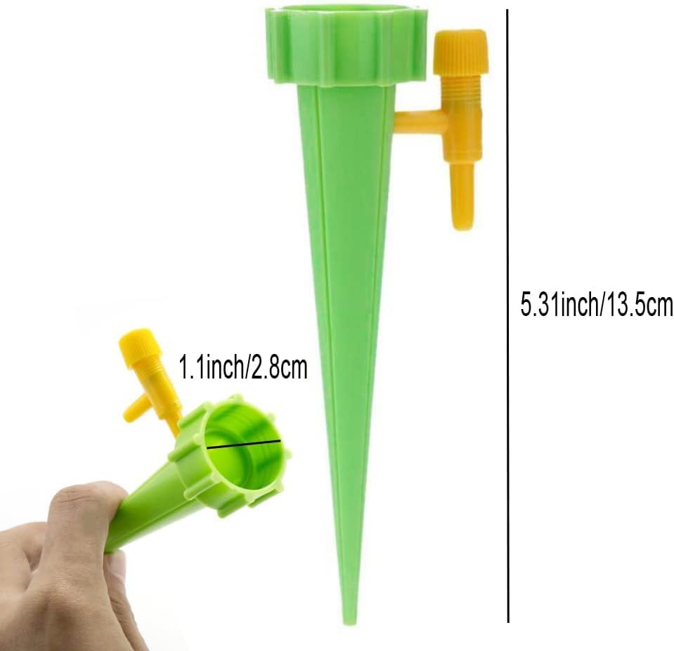 24 Pcs Automatic Plant Watering Spike Device, Cone Plant Drip Irrigation Spike for Garden, Home, Indoor, Outdoor (with Control Valve 24Pcs)