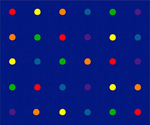 KidCarpet On The Spot Seating Classroom Rug, 10' x 12' Rectangle, Multi on Blue